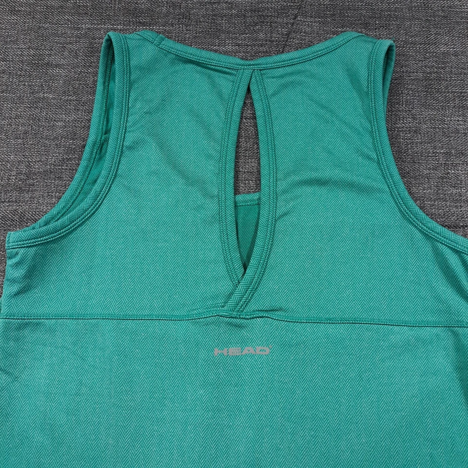 HEAD 网球背心女式小号女士庭院大圆领绿色 — 第 4/4 张图片