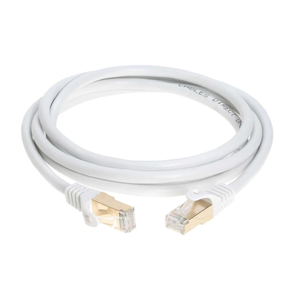 CAT7 U/FTP PATCH CORD LAN CABLE GOLD PLATED 6FT-200FT White Multi Pack LOT - Image 2 of 4