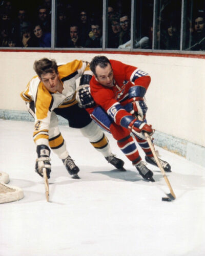 Photo brillante 8x10 des Bruins de Boston BOBBY ORR & des Canadiens de Montréal HENRI RICHARD - Photo 1/1