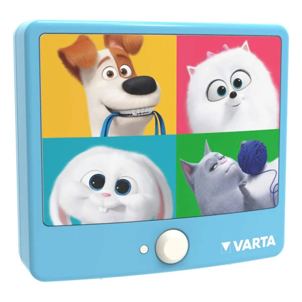 Varta Lámpara Nocturna LED Life of Pets 2 Azul con Sensor Movimiento, 3 x AAA