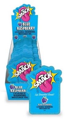 Little Genie Smack Lickable Massage Oil 36 Pc Display Blue Raspberry, New