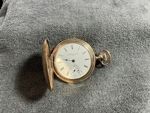 Elgin Model 2 Grade 133 Size 6 Gold Filled Fahys Hunter Case Watch - Running