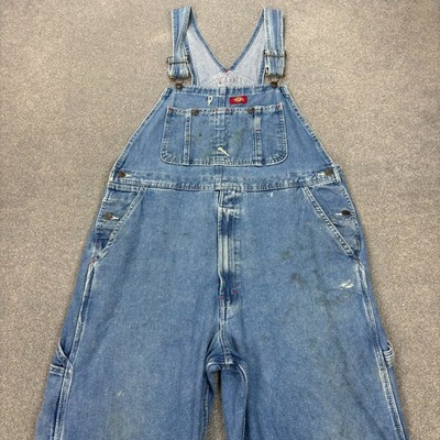 Dickies Latzhose Erwachsene 36x22 blau Latzhose Denim Workwear Carpenter Herren*