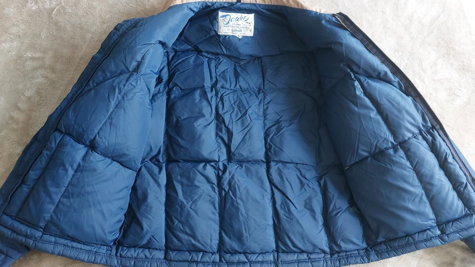 Chaqueta acolchada acolchada de plumón de ganso azul tostado Schott NYC de colección años 80 | M Foto 4 de 4