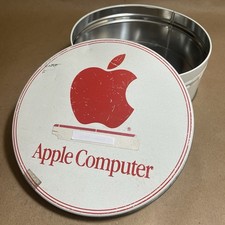 Super Rare Apple Computer Employee Gift Cookie Tin 1980s Vintage Promotional