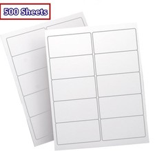 5000 2x4 Shipping Address Labels Self Adhesive 10 Up 500 Sheet for Laser Inkjet