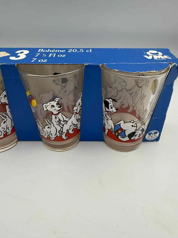 Vintage Disney 101 Dalmations Drinking Glasses. Complete set of 3. Boxed. Collec - Image 3 of 4