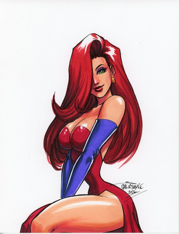 Sexy Jessica Rabbit Who Framed Roger Rabbit Pin Up original art