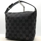 Gucci GG Canvas Leather Handbag Accessory Pouch Vanity Used