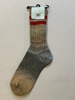 Hansel From Basel Space Dye Varsity Crew Socks Red Stripe OS NWT Made Japan