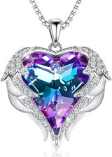 Angel Wings Birthstone Necklace - Perfect Gift for Her 