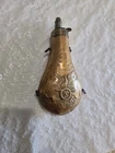 Civil War Era Brass Powder Flask Eagle Cannon Flags Patriotic 1860s Antique