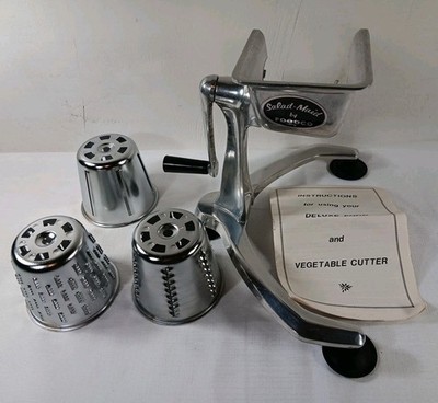 Vintage Salad Maid by Foodco Crank Food Grater W/ 3 Cones & Instruction NO GUARD