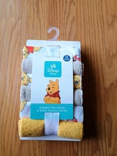 Winnie The Pooh 12 Pack Washcloths Bath Baby Infant Yellow Disney NEW NIP