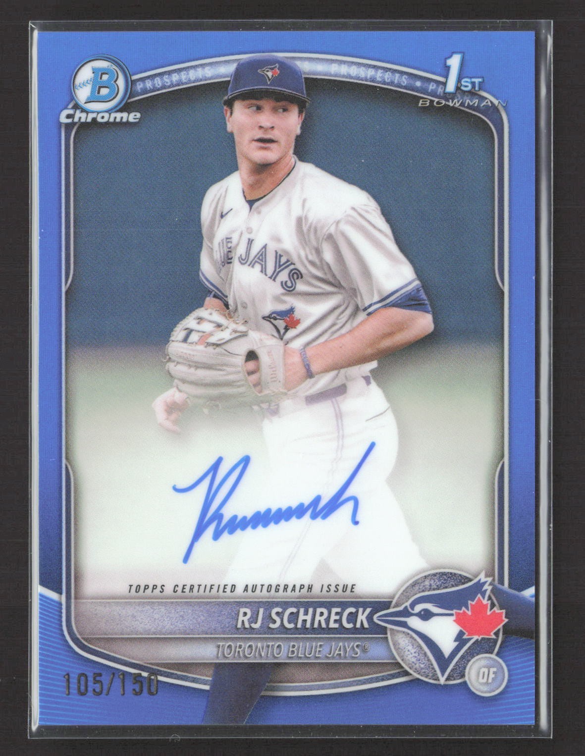 2025 Bowman Chrome RJ Schreck 1st Blue Refractor Auto /150 #CPA-RSC