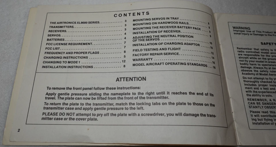 Airtronics XL Series Radio Control System Vintage Original Instruction Manual - Image 3 of 4