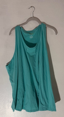 3XL Plus Size Teal Tank Top | Flowy Scoop Neck Sleeveless Shirt
