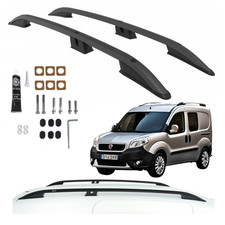 Dachreling für Fiat Doblo L2 Maxi lang 2010-2022 - Dachgepäckträger Alu schwarz
