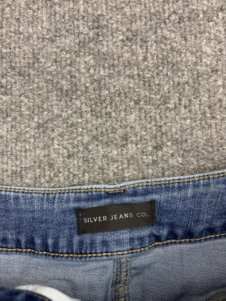 Pantalones Cortos Silver Jeans Co para Mujer 28 Denim Boyfriend Distressed American Flag Foto 2 de 4