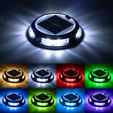 Solar Driveway Lights 4 Pack,8 Color Options Markers Marine Light,IP67 Waterp...