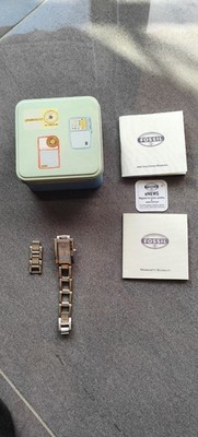 Fossil ES 9553 340502 Chrome 18cm Stainless Steel Quartz Watch for Women