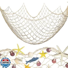 Fishing Net Decoration 79 x 39 Inch Natural Decorative Fish Net,Fish Netting 