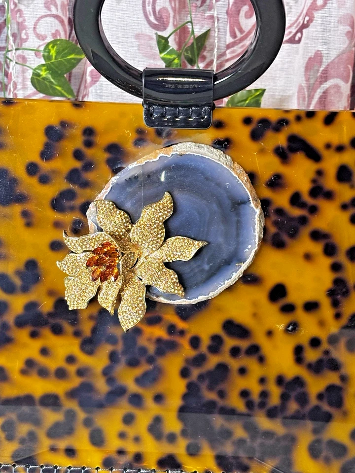 Bolso de Mano Sea Lily Tortoise Valet Acrílico con Handels Negro Foto 3 de 4