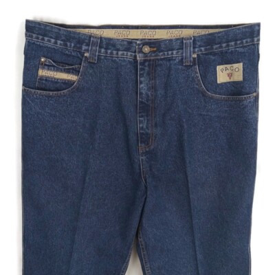 Paco Jeans Mens Size 44X29 Blue Denim Zip Up 5 Pocket Logo