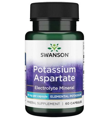 Swanson Potassium Aspartate 99mg 60 Veg Capsules