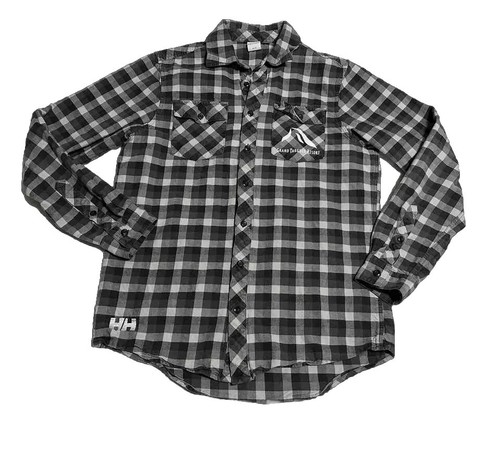 Helly Hansen Men’s Grand Targhee Long Sleeve Check Flannel Size Small Gray