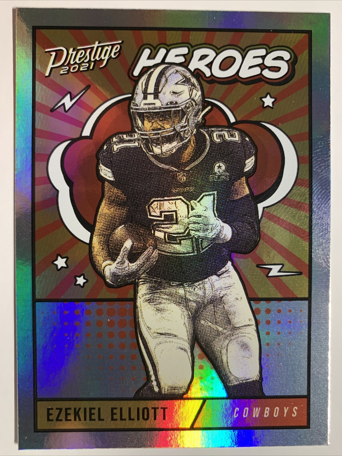 2021 Prestige Ezekiel Elliott Heroes Foil Insert Card #13