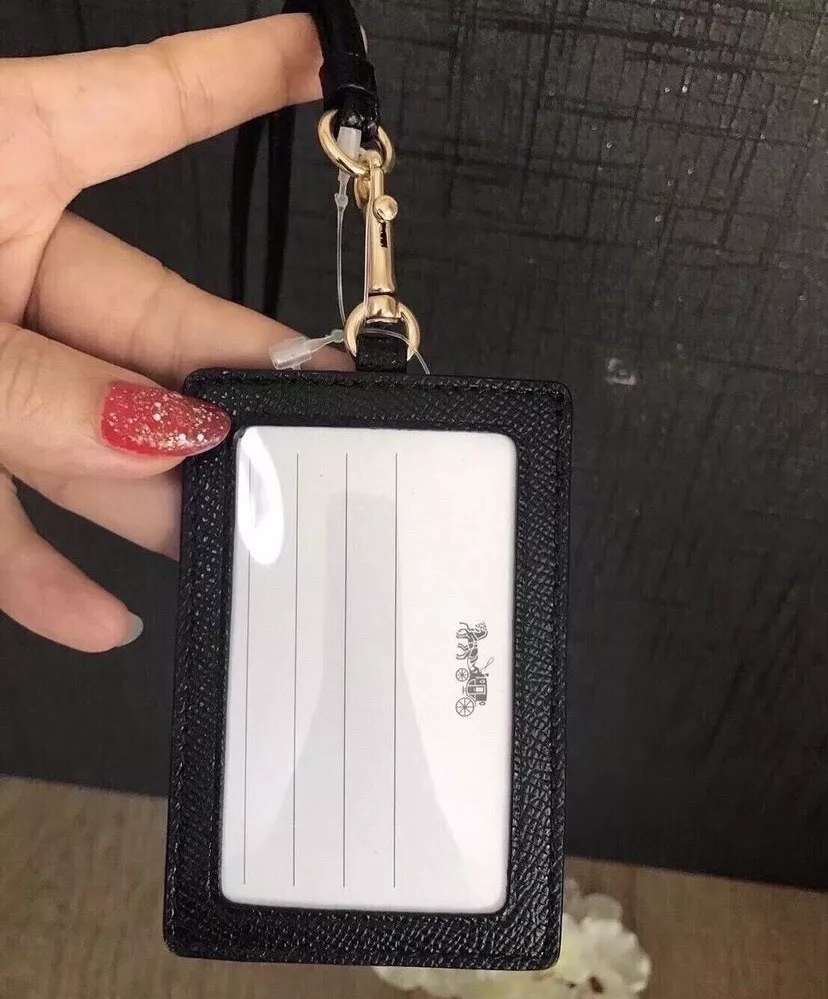 Coach Badge ID Lanyard Holder in Signature Canvas Black NWT eBay