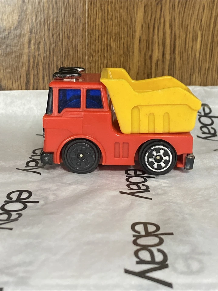 Vintage Red and Yellow Dump Truck Toy Hong Kong Plastic 3.5" - Image 4 of 4