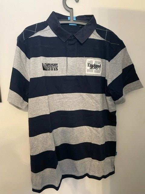 T shirt Canterbury Inghilterra Coppa del Mondo di rugby 2015 fila anteriore uomo grigio acero grande