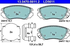 ATE Front Axle Disc Ceramic Brake Pad Set For OPEL SAAB CHEVROLET 9-5 1605236