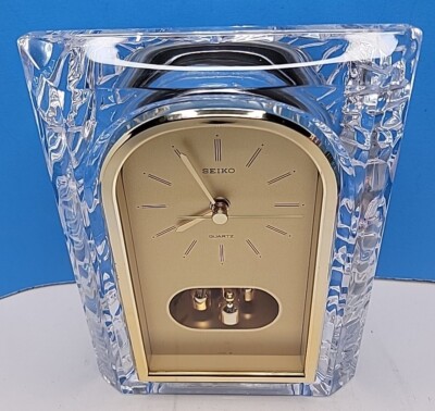 Vintage Seiko Quartz Lead Crystal Mantle Clock - Japan. | eBay