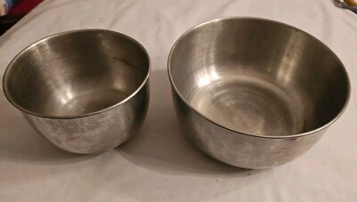 Vintage 1970s Sunbeam Set/2 Stainless Steel Mixing Bowls, 9