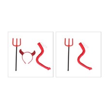 Stylish Devil Horns Scepter Headband and Tail Choker Halloween Cosplay for Women