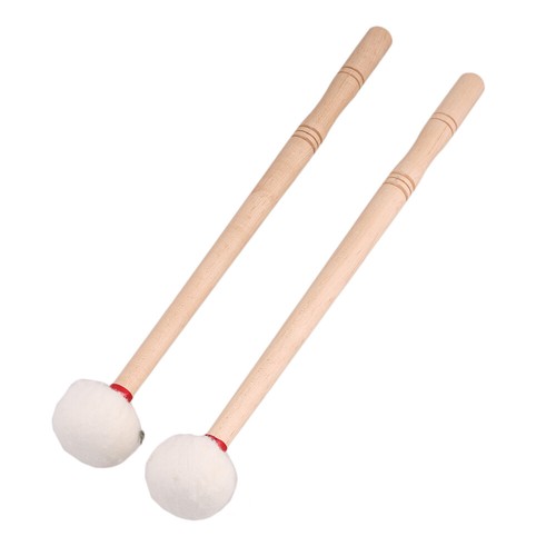 A pair of 12in Sturdy Timpani Felt Mallet Drum Sticks Wooden Handle