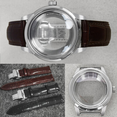 39MM Edelstahl Uhrengehäuse Leder Uhrenarmband für NH35/36/4R/7S Uhrenarmband