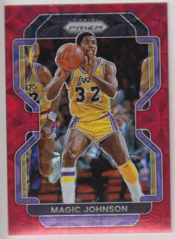 2021-22 Panini Prizm Choice Lakers Magic Johnson #248 Red Scope Prizm /88