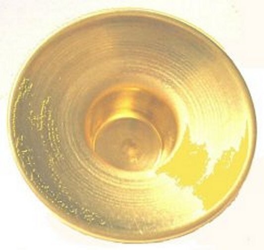 CANDLE HOLDER, SHABBAT CANDLE DRIP CUP, Brass