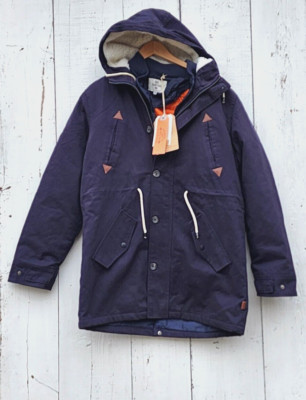 BellField Men's Navy 2 In 1 Hooded Jacket Parka Coat New 100% Cotton Sz M