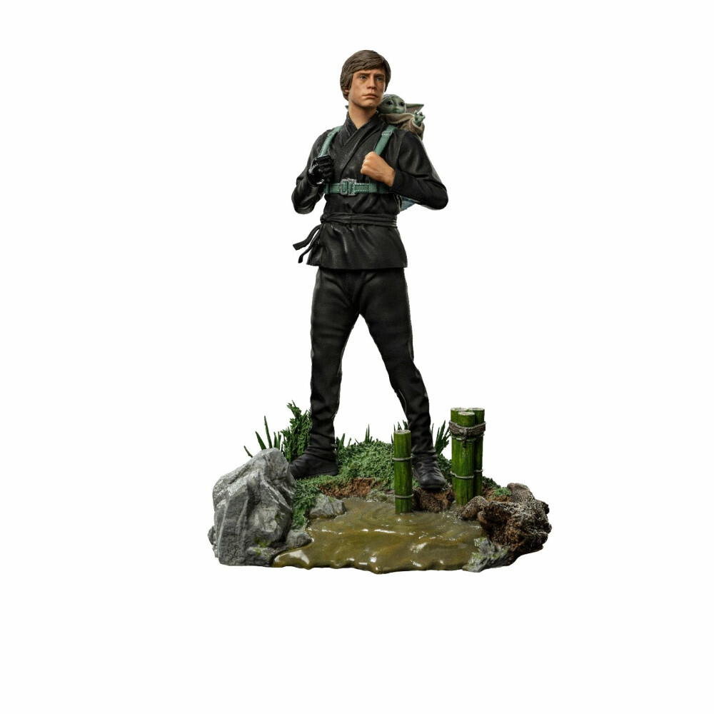 Figurine de collection Luke Skywalker et Grogu l'entraînement Jedi nostalgie Star Wars