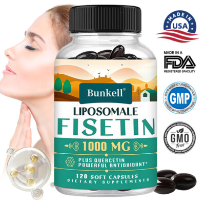 Liposomales Fisetin mit Quercetin   Hochwirksames 1000 mg Antioxidans
