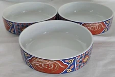 Ceramic Soup Bowls-Asian Theme-Set of 3-6 3/8 inch Diameter-2 inch Deep