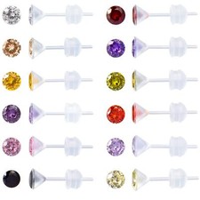 12 Pairs Plastic Earrings for Sensitive Ears Plastic Post Earrings for Women ...