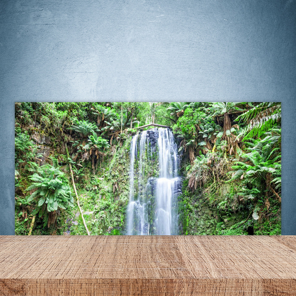 Panneau de cuisine en verre vert forêt pour une décoration zen