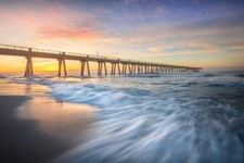 Fishing Pier Navarre Beach Florida Sunrise Canvas Print 24x36
