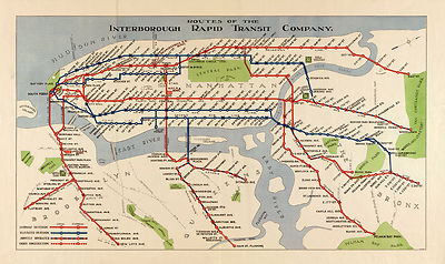 1921 NYC Train Map New York NY Subway Railroad Interborough Rapid Transit Poster
